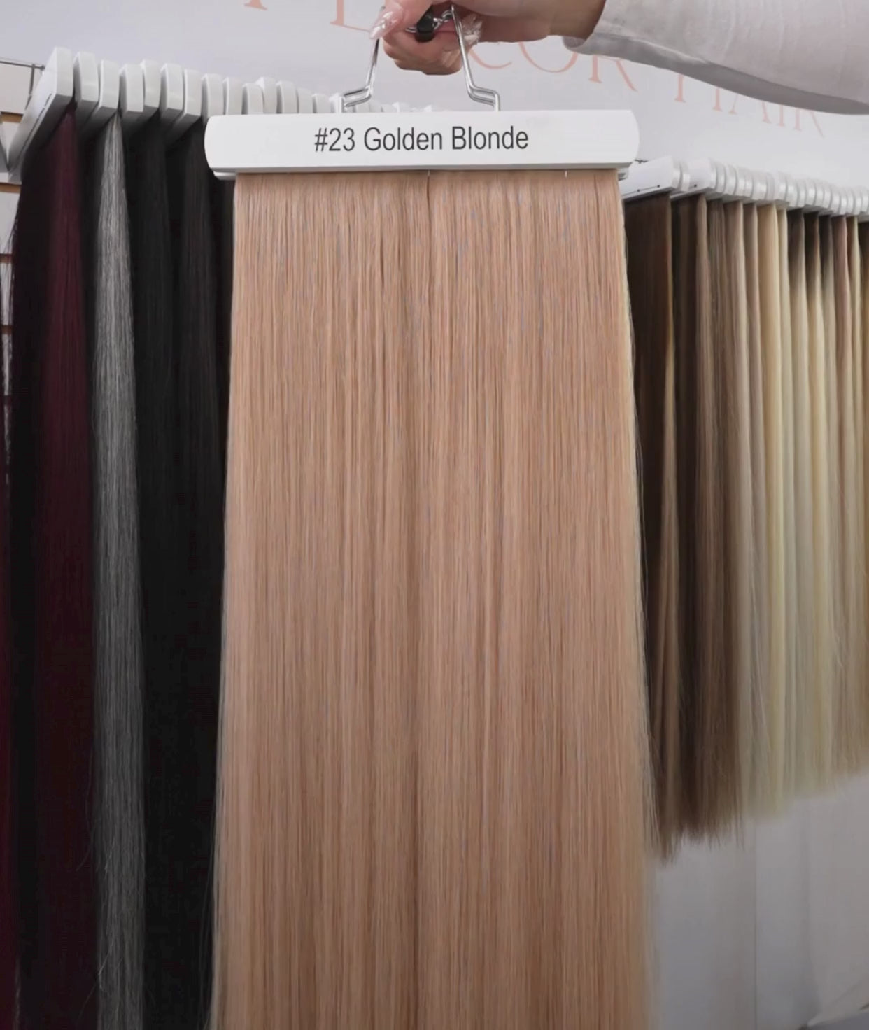 Load video: #23 Golden Blonde Nano Tip Hair Extensions