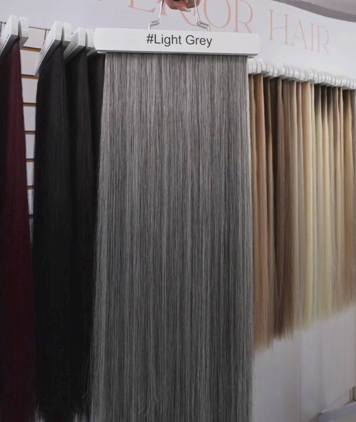 Load video: Light Grey Traditional Weft Hair Extensions (DISCONTINUED)