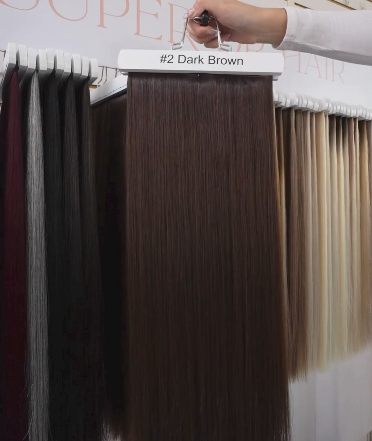 Load video: #2 Dark Brown Butterfly Weft™ Hair Extensions