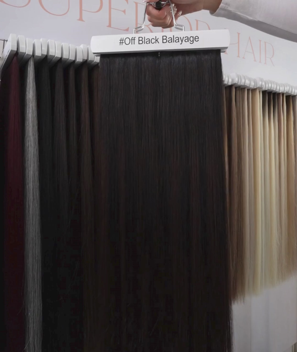 Load video: #Off Black Balayage Nano Tip Hair Extensions