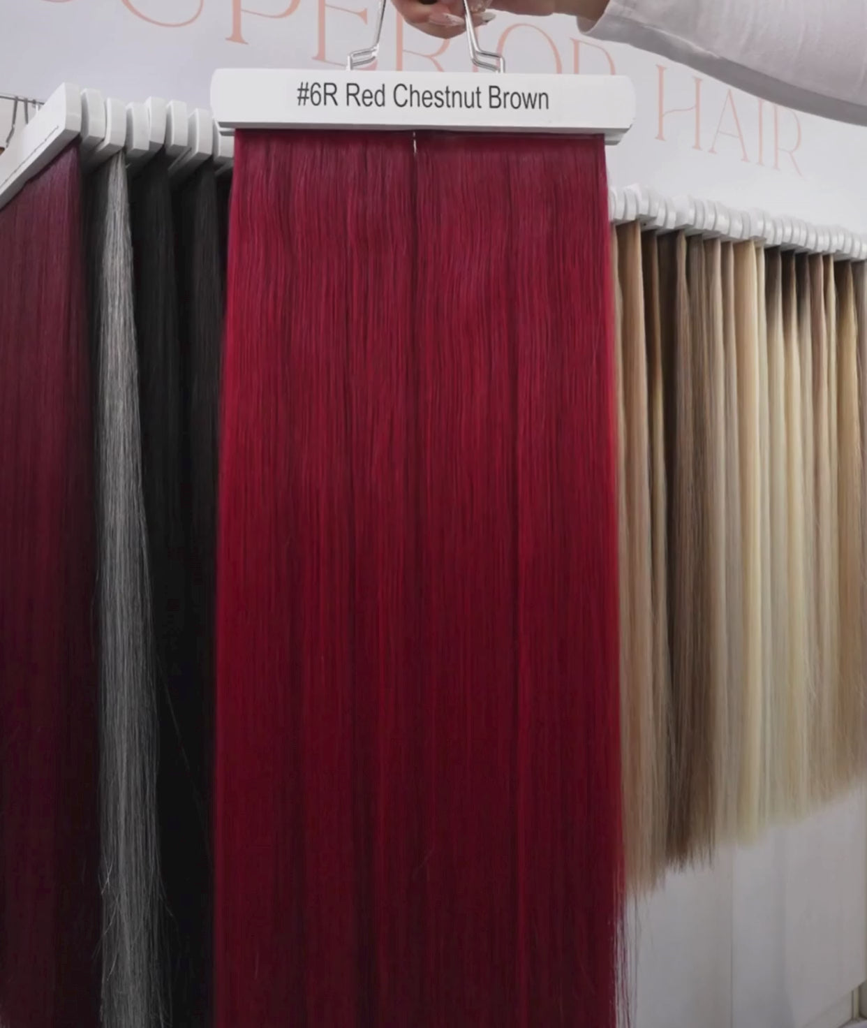 Load video: #6R Red Butterfly Weft™ Hair Extensions