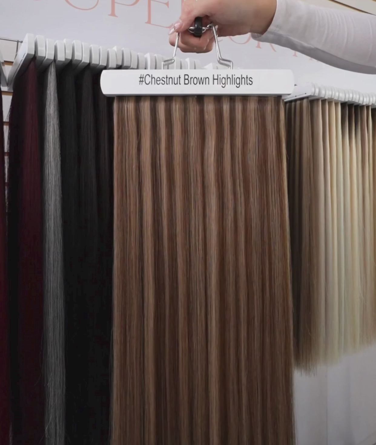 Load video: #Chestnut Brown Highlights Pre Bonded U Tip Hair Extensions