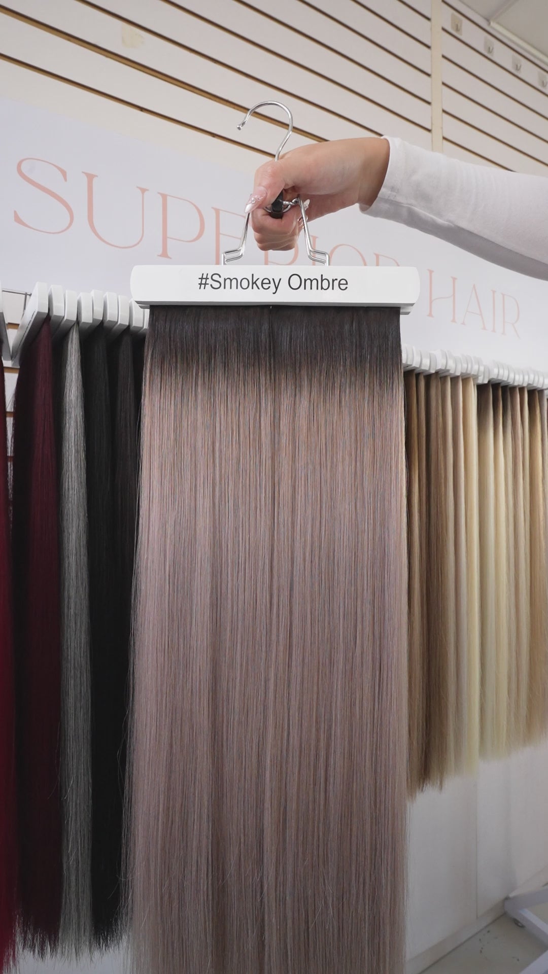 Load video: #Smokey Ombre Ultra Seamless Tape In Hair Extensions