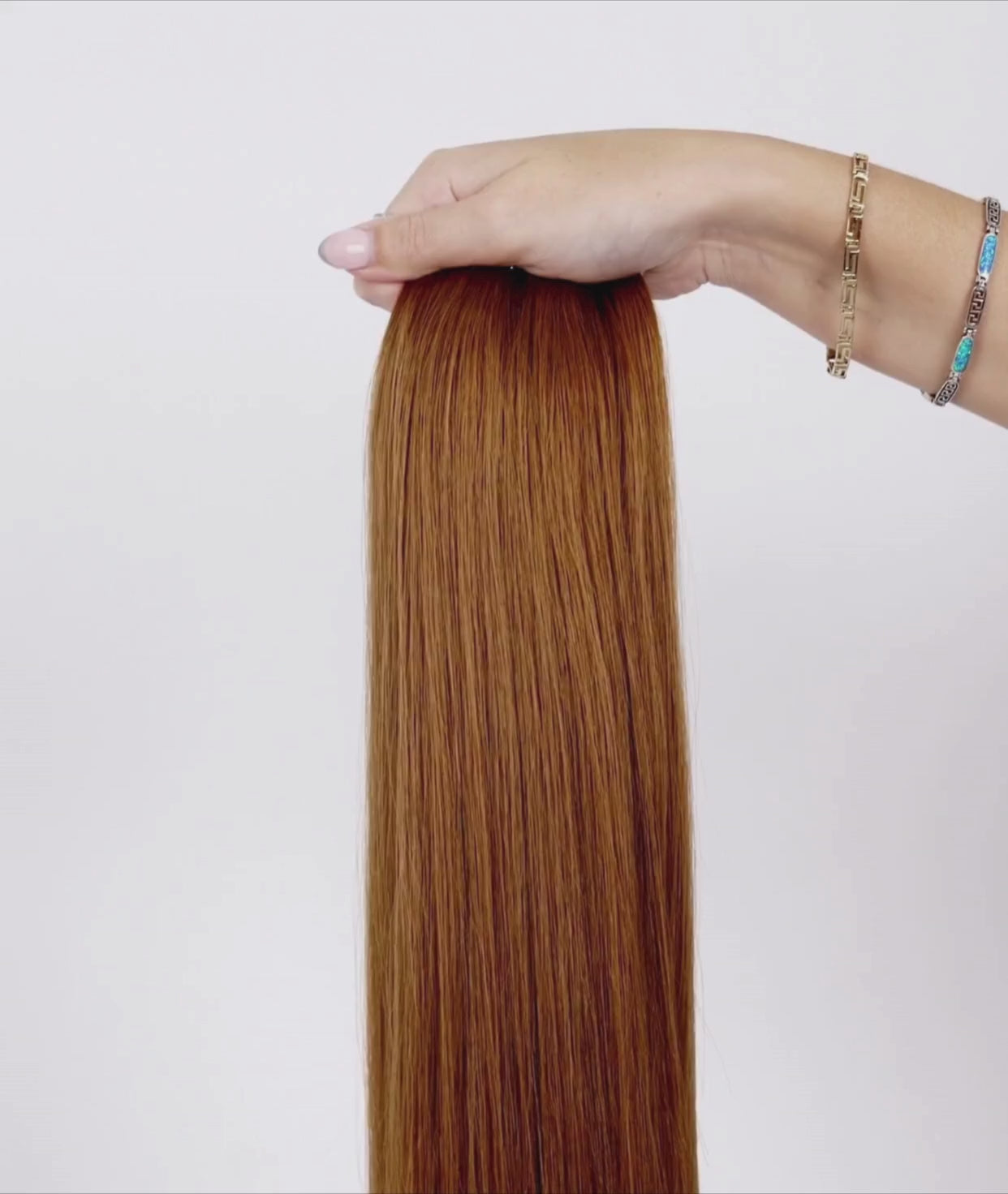 Load video: #Natural Red Ultra Seamless Tape In Hair Extensions