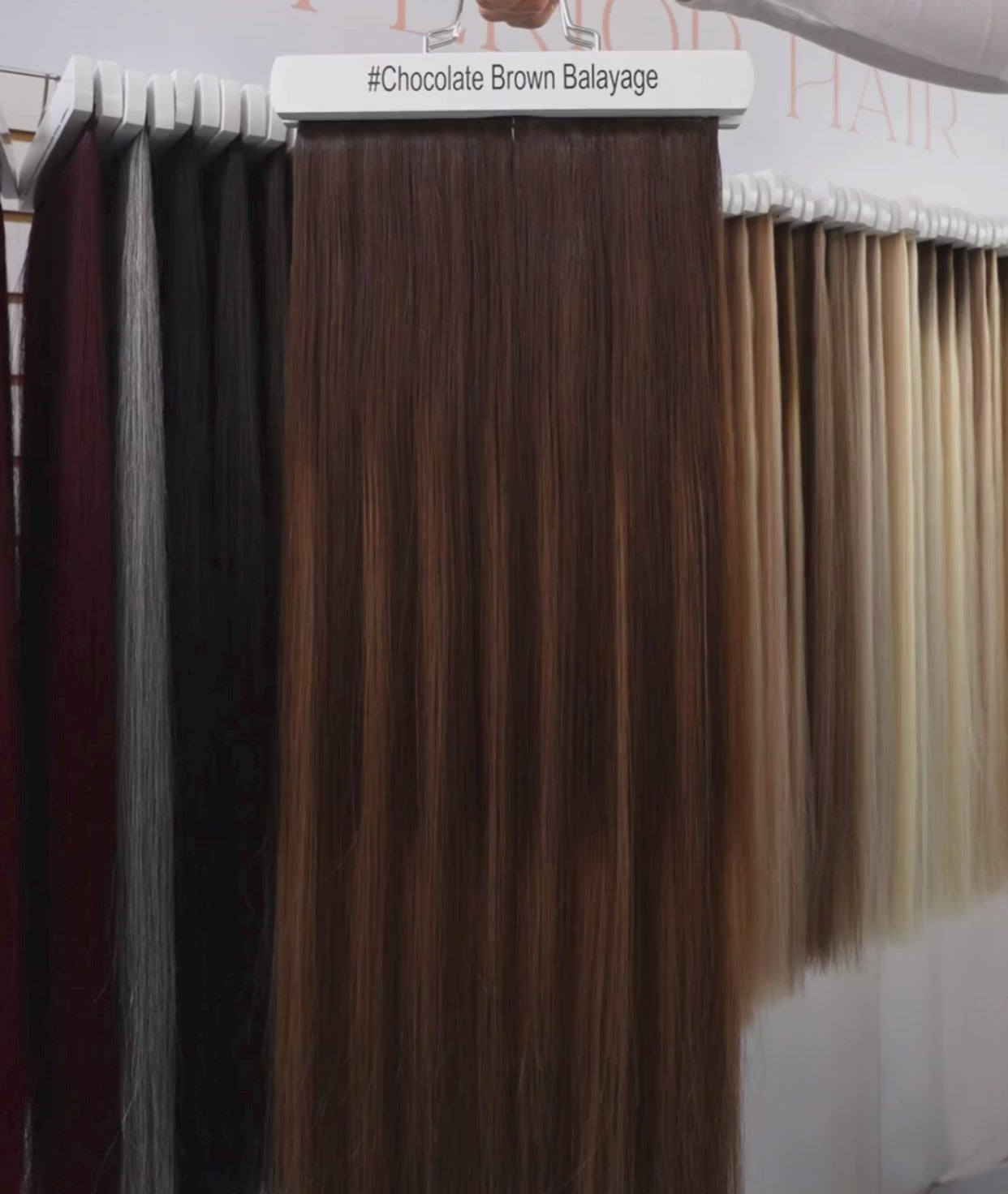 Load video: #Chocolate Brown Balayage Nano Tip Hair Extensions