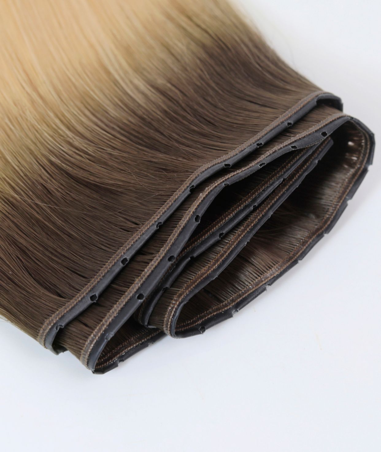 #Rooted Beach Ash Blonde Butterfly Weft™ Hair Extensions