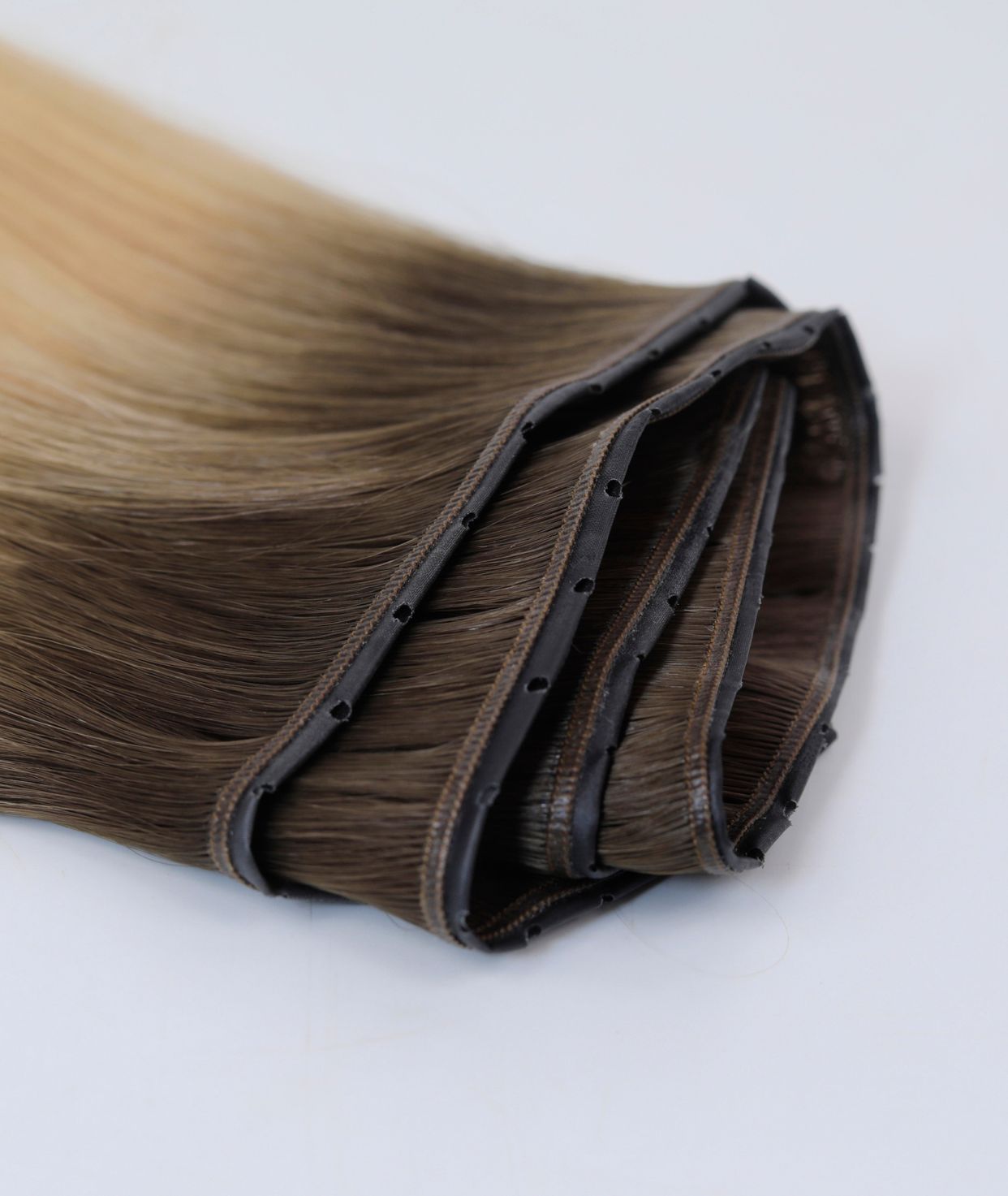 #Rooted Beach Ash Blonde Butterfly Weft™ Hair Extensions