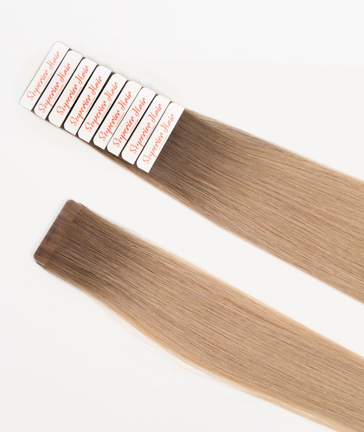 #Rooted Champagne Chestnut Ultra Seamless Tape In Extensions (NEW)