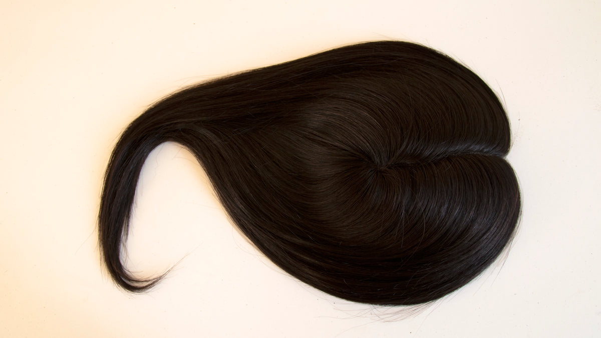 #1B Off Black 18&quot; Human Hair Topper