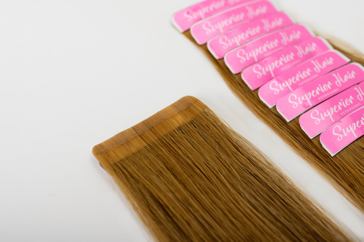 #12 Dark Honey Ultra Seamless Tape In Extensions