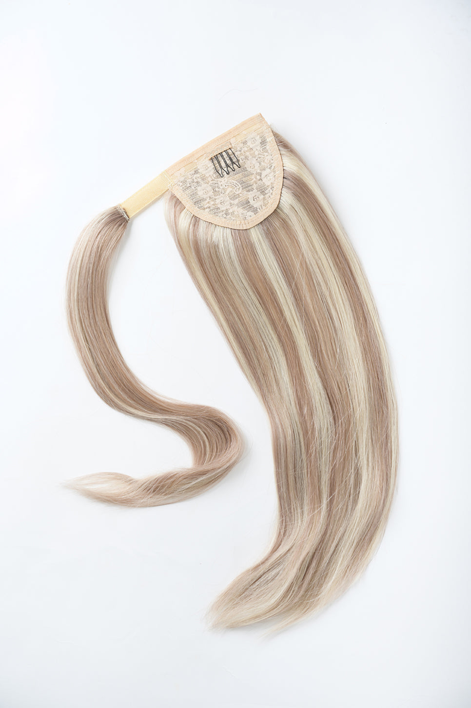 #18/613 Ash Blonde Highlights Ponytail Extensions — Value Grade