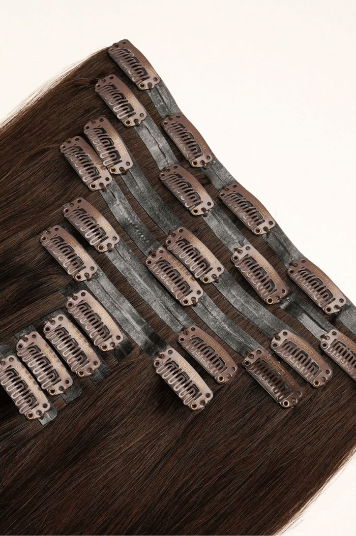 #2 Dark Brown Seamless Clip In Extensions