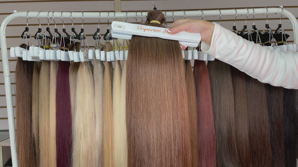 Load video: #6 Chestnut Brown Clip In Hair Extensions 7PCS