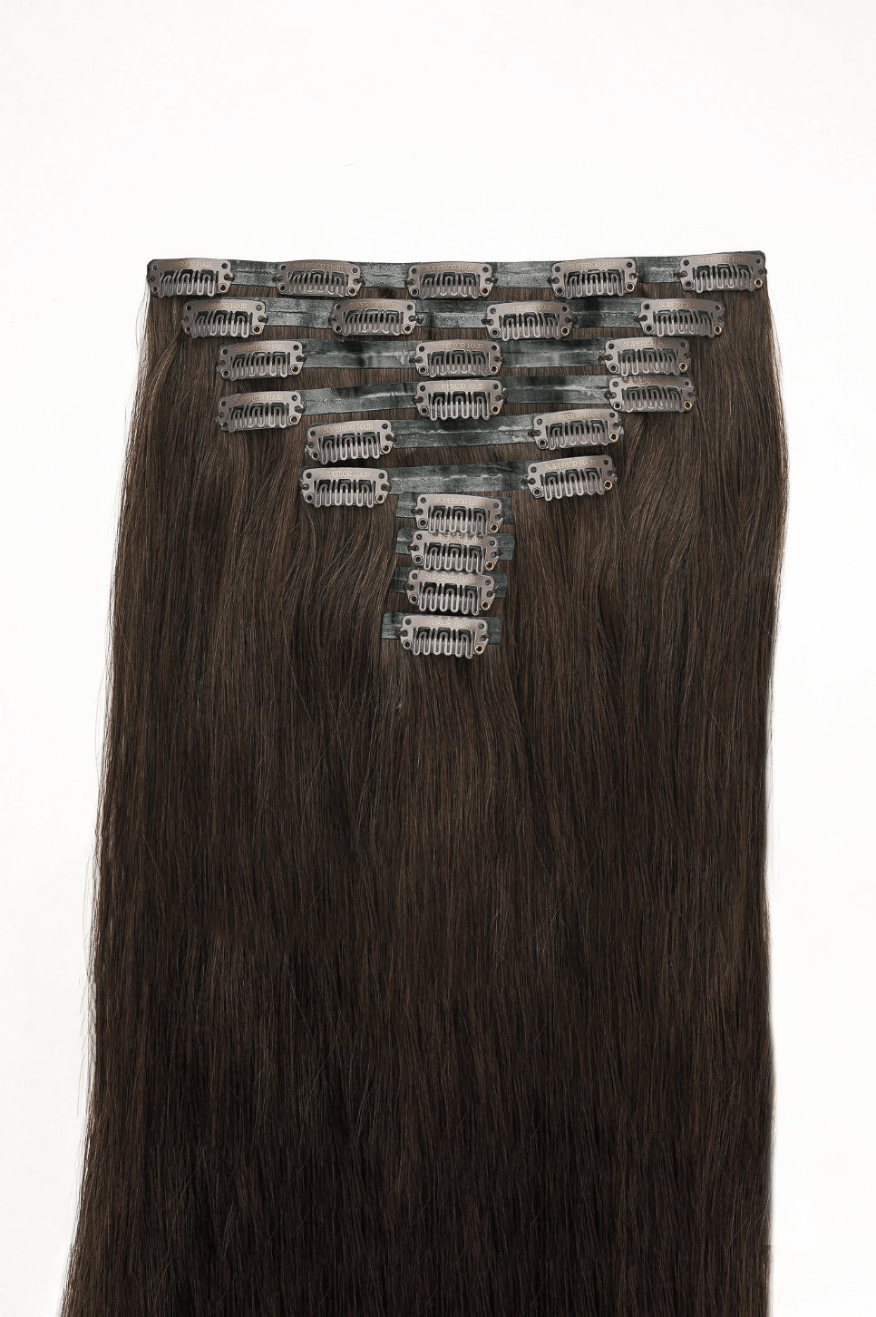 #4 Chocolate Brown Seamless Clip In Extensions