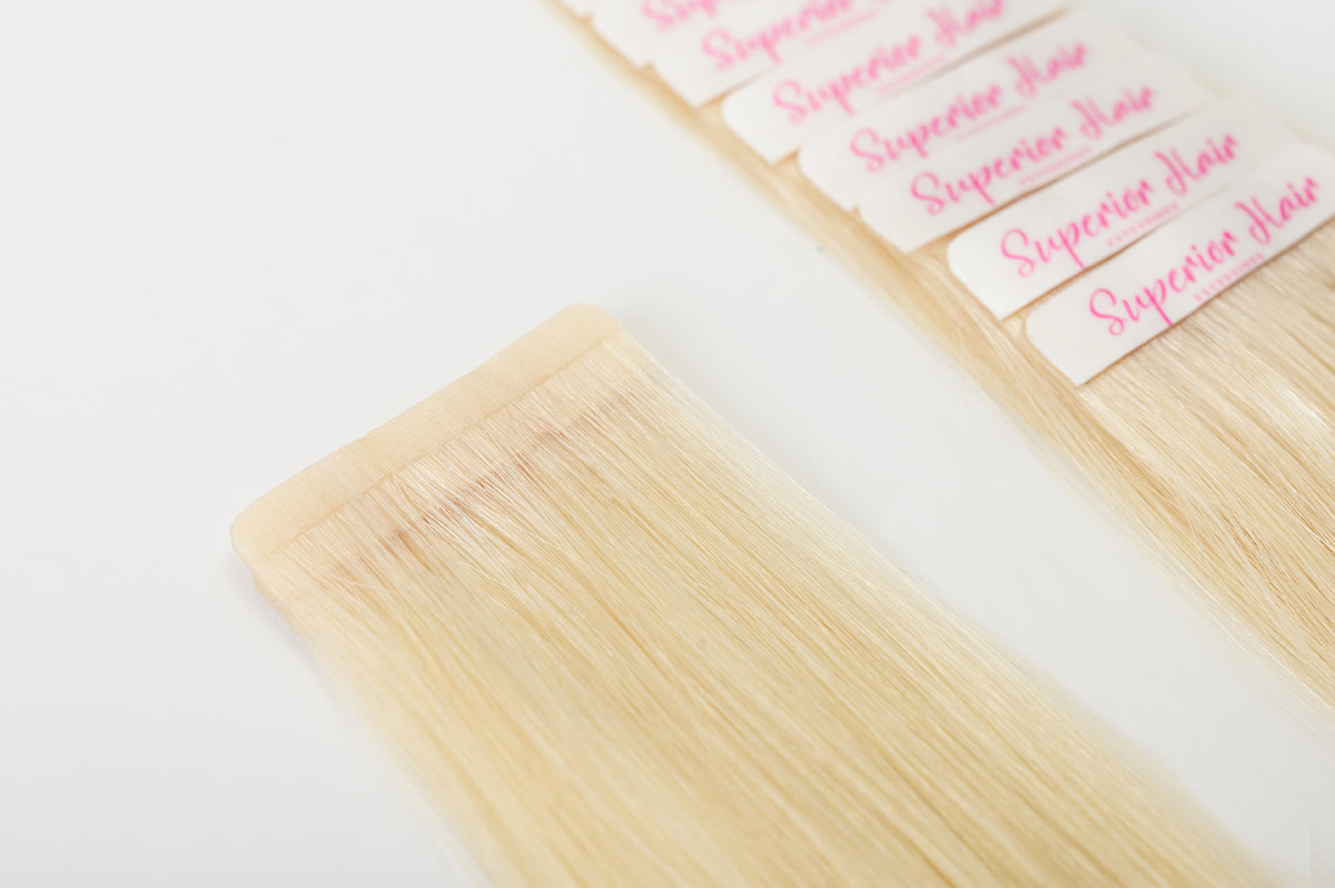 #613 Platinum Blonde Ultra Seamless Tape In Extensions