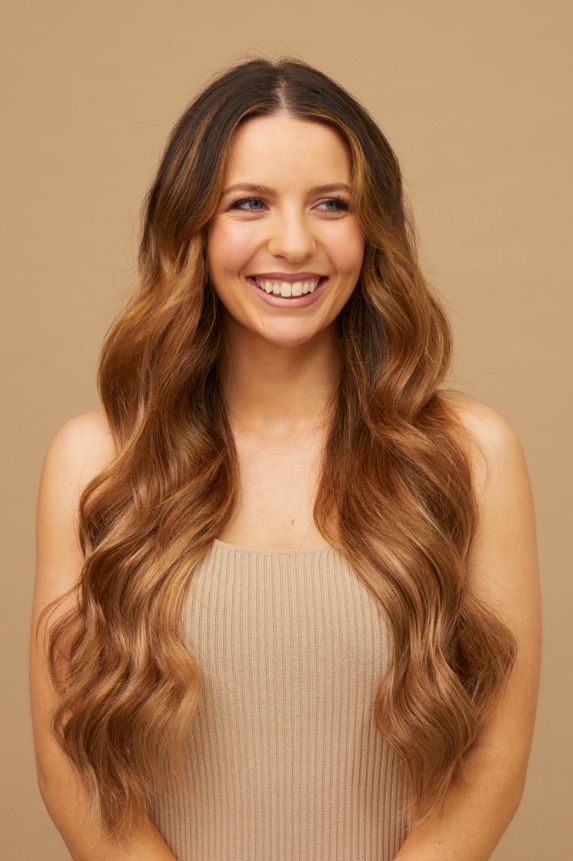 #Chestnut Brown Highlights Ponytail Extensions