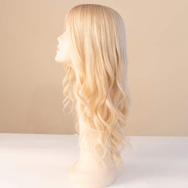 Beach Blonde Ombre Mono Top Human Hair Wig