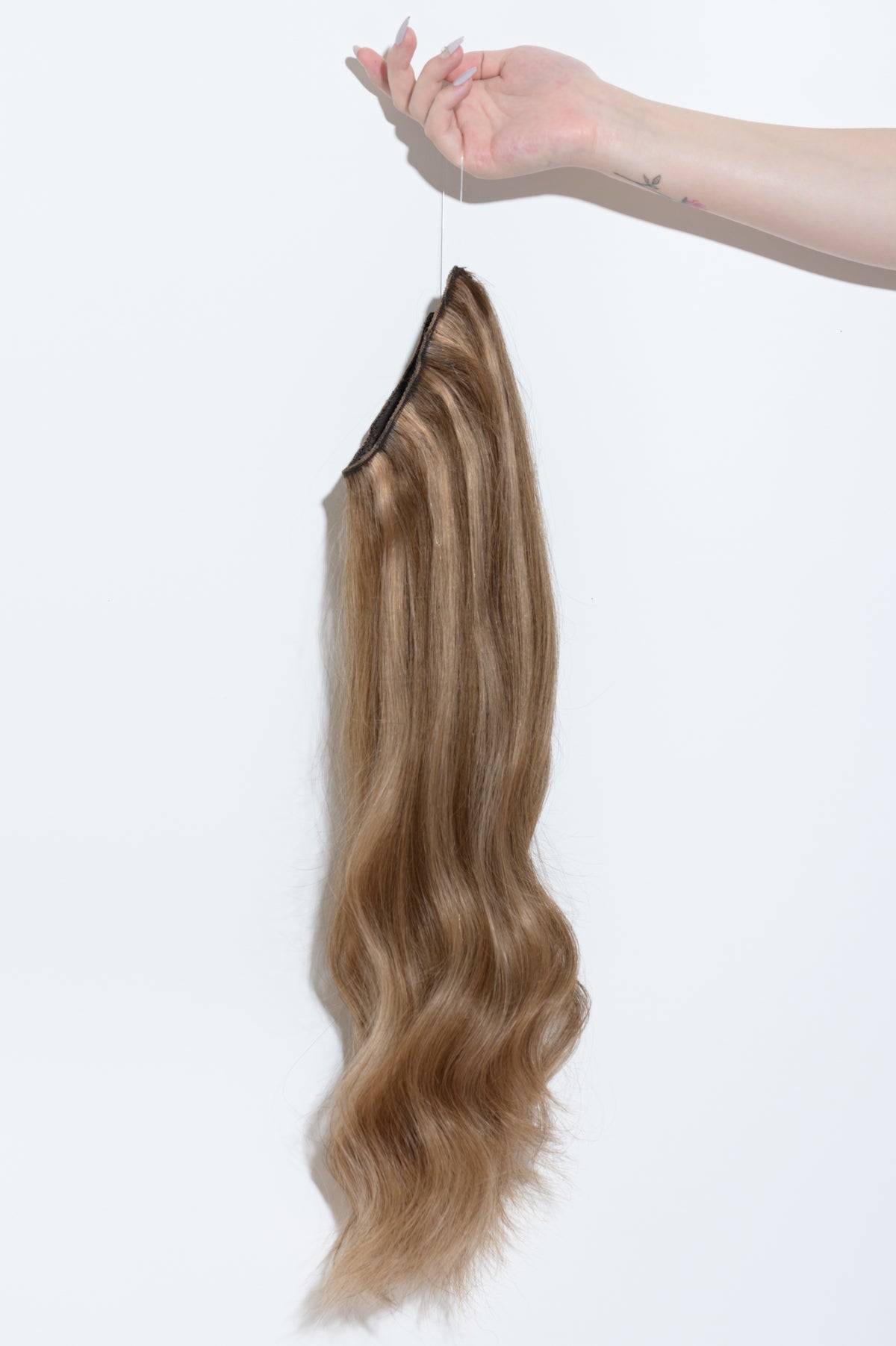 #Chestnut Brown Highlights Classic Halo Hair Extensions