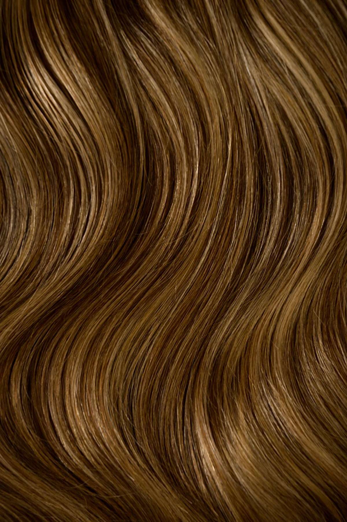 #Chestnut Brown Highlights Classic Halo Hair Extensions