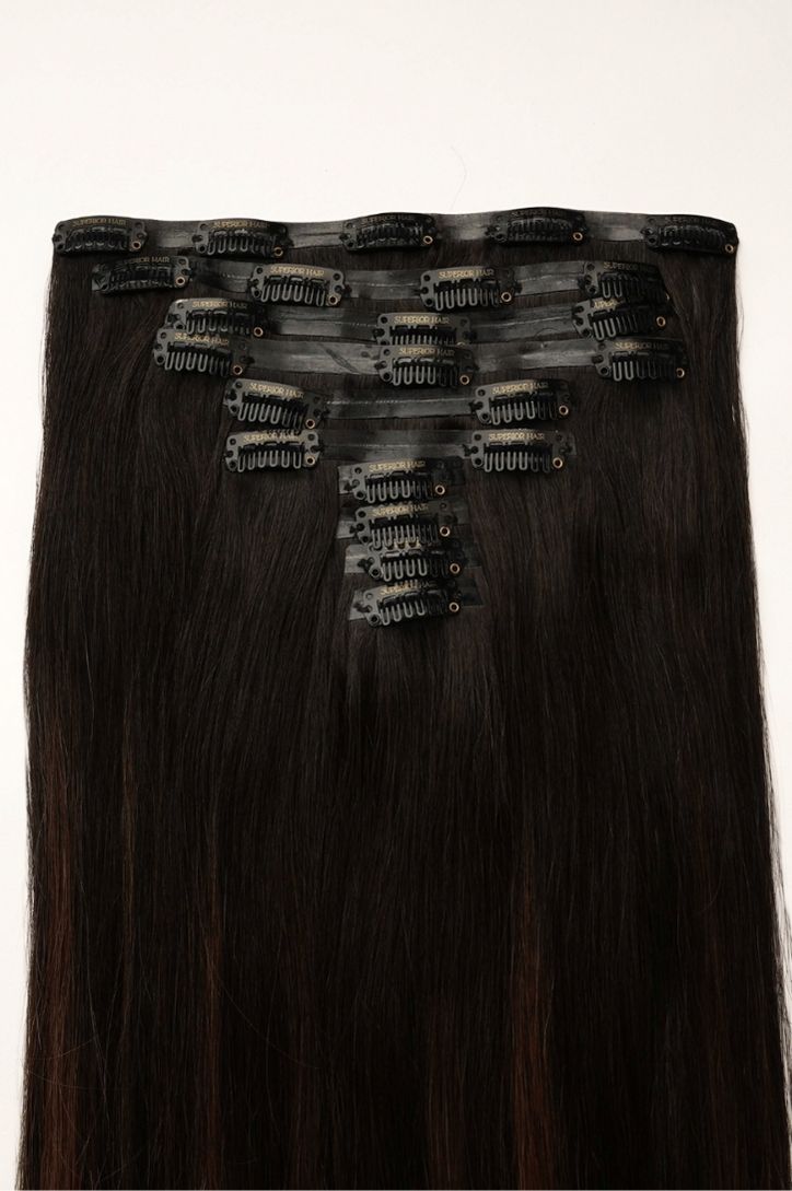 #Off Black Balayage Seamless Clip In Extensions
