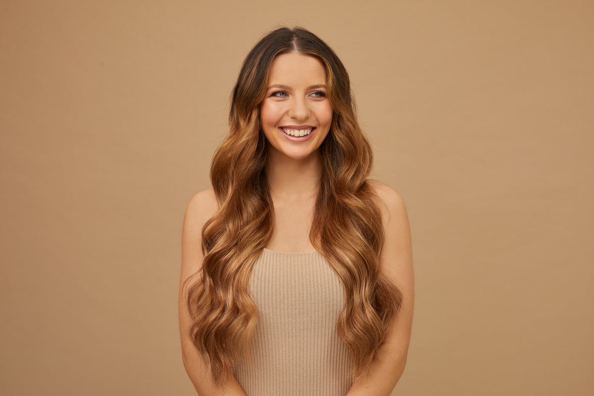 #Chestnut Brown Highlights Ultra Seamless Tape In Extensions