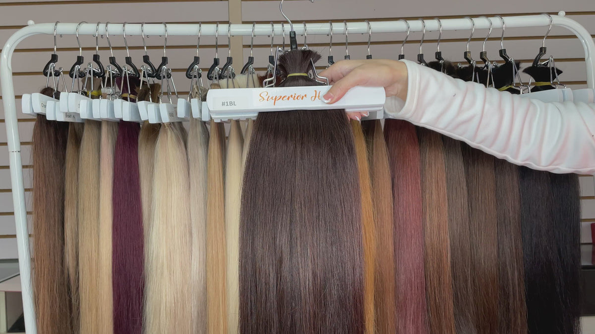 Load video: #1BL Darkest Brown Clip In Hair Extensions 7PCS