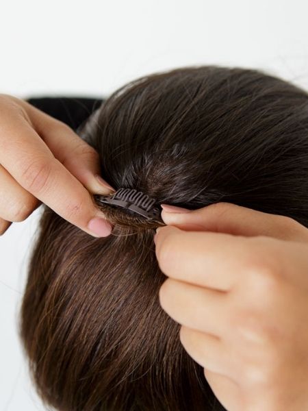 Hazelnut Twist Clip In Human Hair Fringe Extension