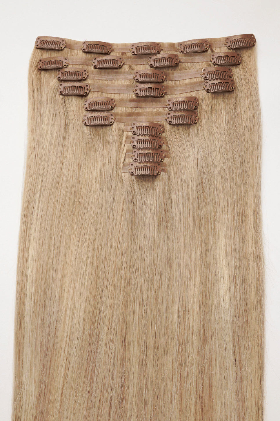 #Sandy Blonde Balayage Seamless Clip In Extensions