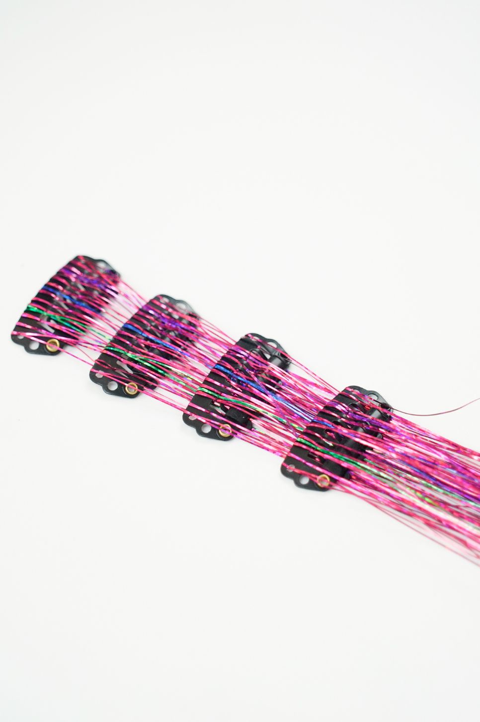 Pink Multi Tinsel Hair Clip-In Set (4pcs)