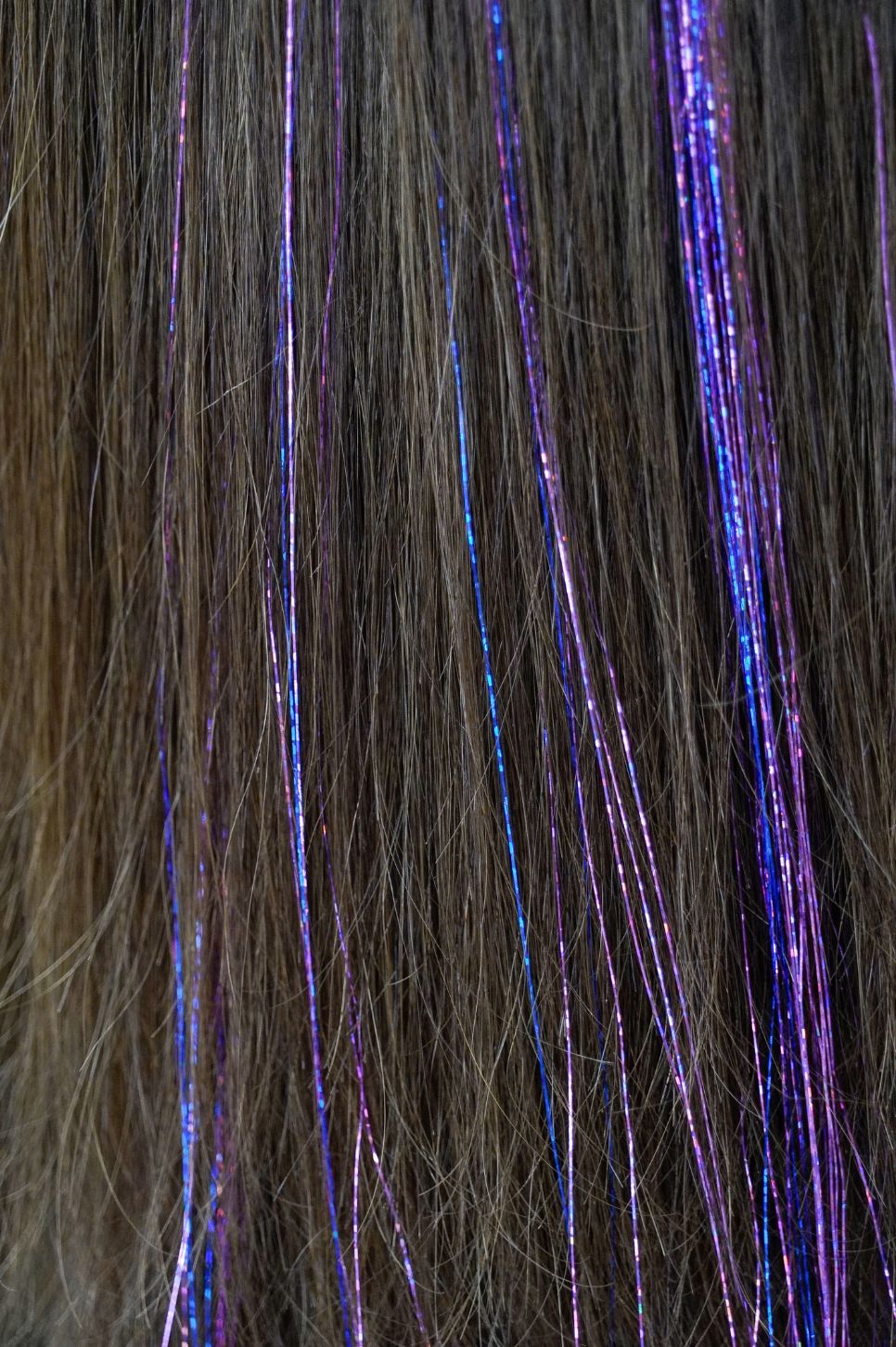 Purple Multi Tinsel Hair Clip-In Set (4pcs)