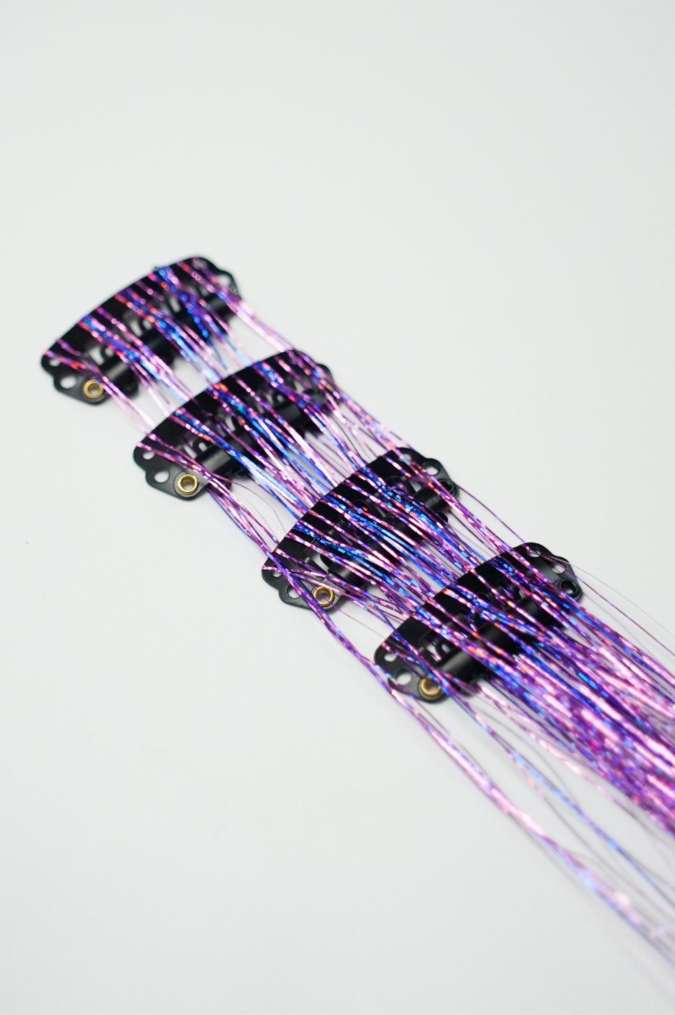 Purple Multi Tinsel Hair Clip-In Set (4pcs)