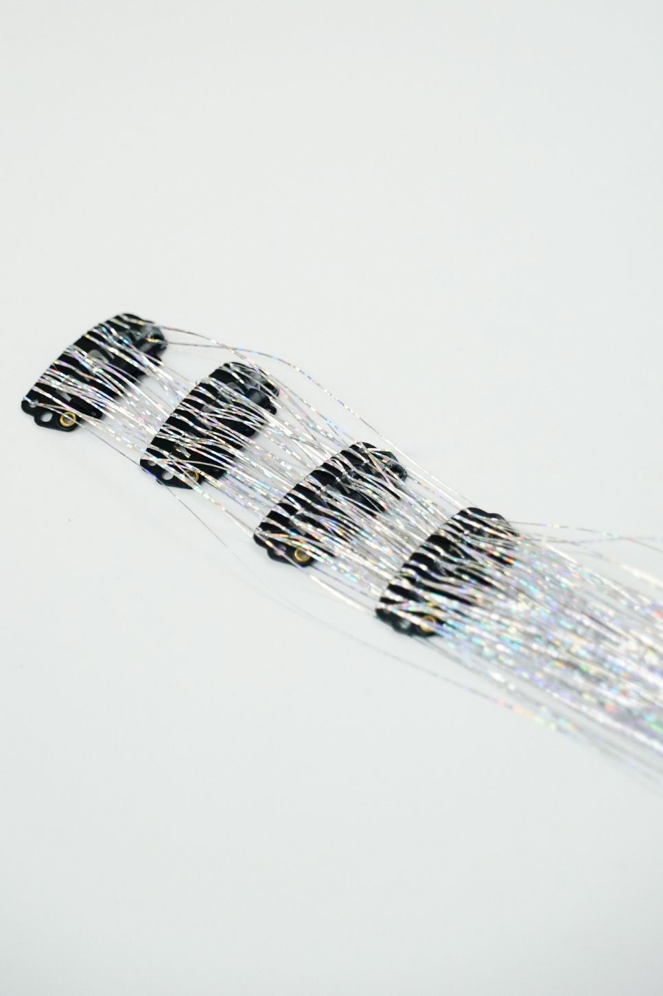 Silver Tinsel Hair Clip-In Set (4pcs) - NZ Superior Hair